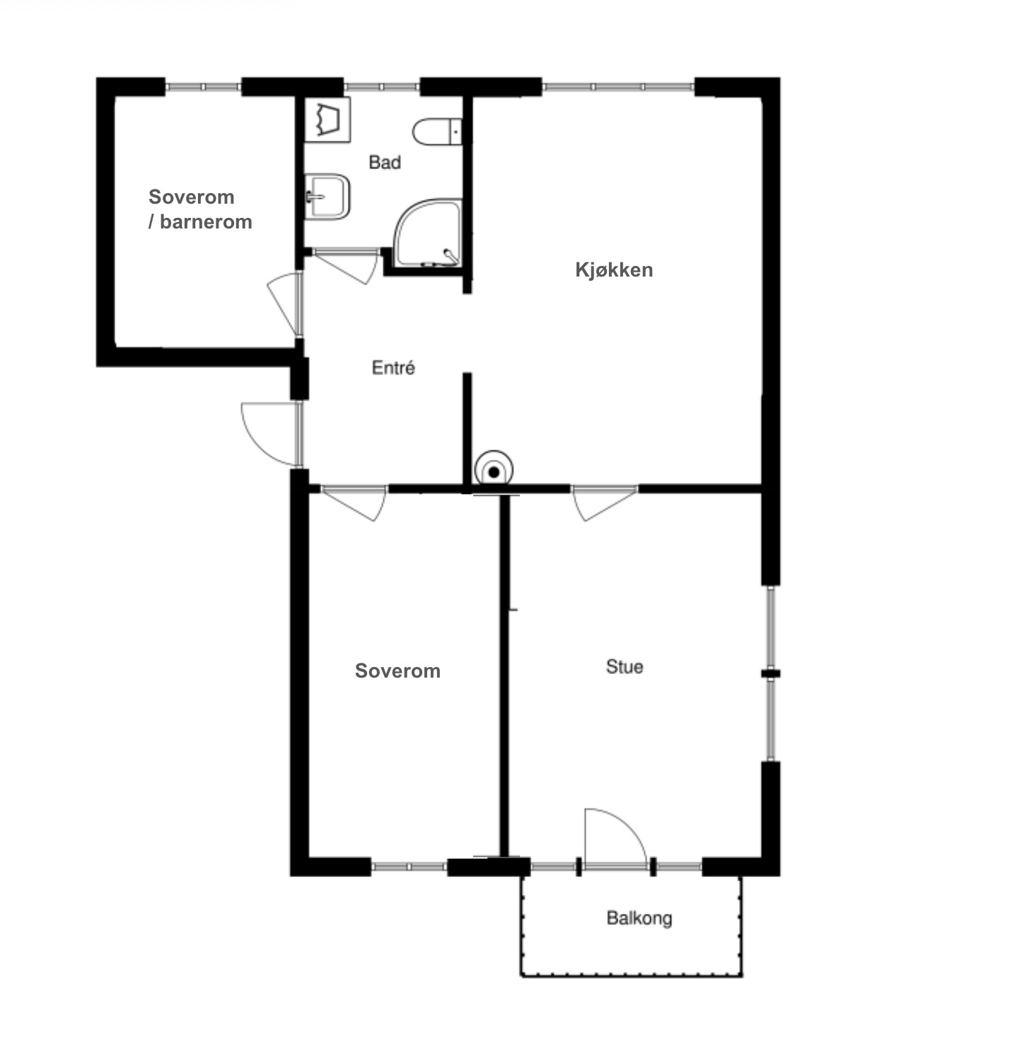 Plantegning - oversikt over leiligheten
